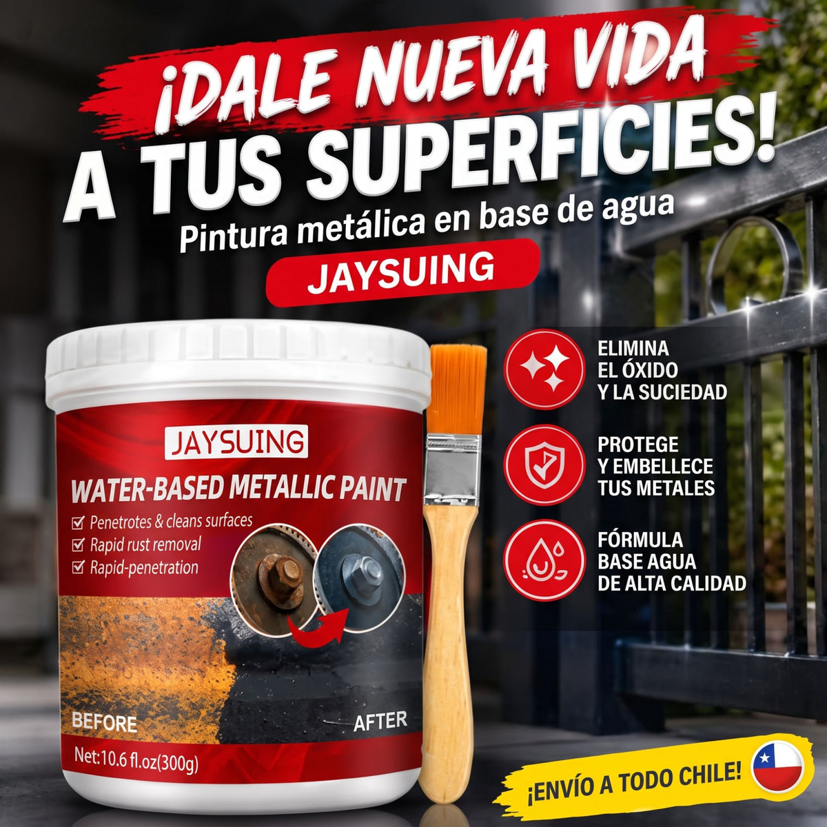 Convertidor de óxido al agua con brocha