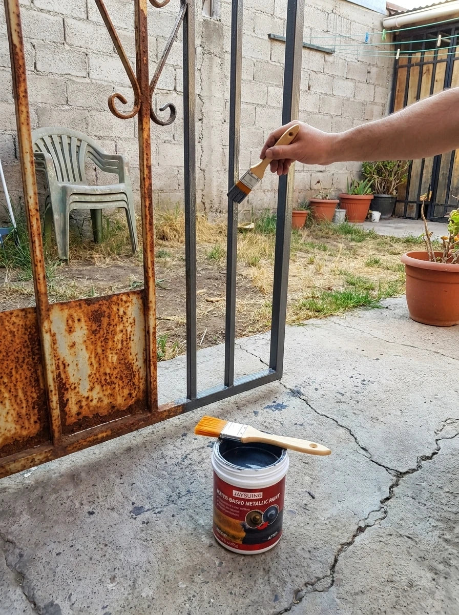 Foto de un comprador: reja del patio aplicando el producto